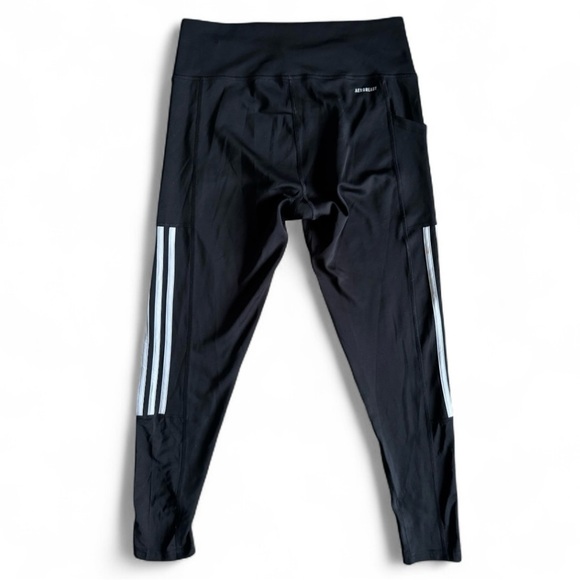 New Adidas Black High Rise 3-Stripe Aeroready Primegreen Running Leggings L - Picture 5 of 5